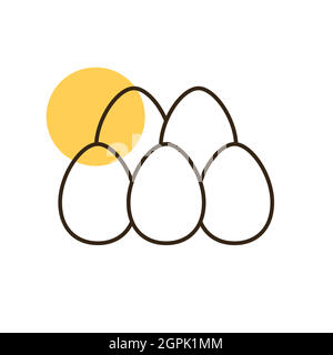 Chicken eggs vector flat icon. Farm animal sign Stock Vector