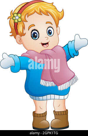 Cute girl wearing winter clothes Stock Vector Image & Art - Alamy