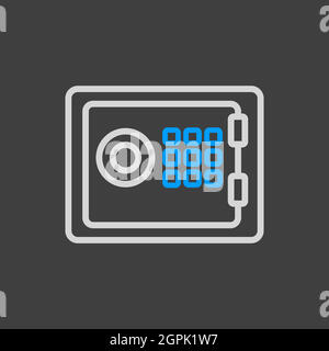Bank safe vector icon isolated on the white Stock Vector