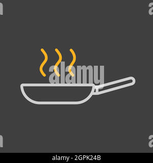 Frying pan vector icon. Kitchen appliance Stock Vector