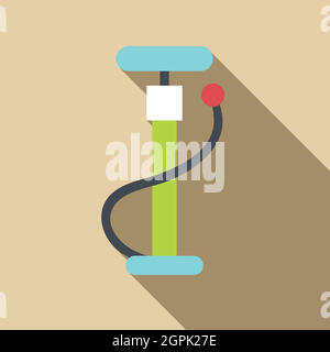 Pump for bicycle icon, flat style Stock Vector