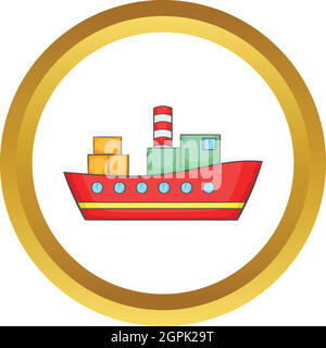 Red cargo ship icon, cartoon style Stock Vector Image & Art - Alamy