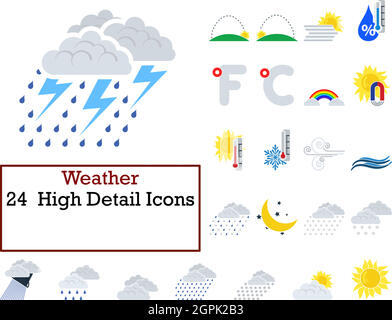 Weather Icon Set Stock Vector