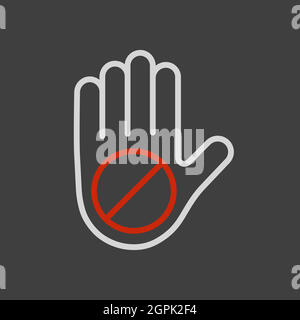 Hand stop or forbidden vector flat icon Stock Vector