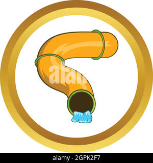 Aquapark slide tube vector icon Stock Vector