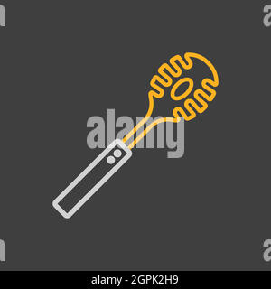 Kitchenware spaghetti spoon vector icon Stock Vector