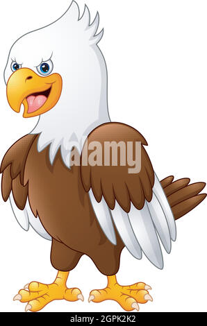 The Amazing of Cute Eagle Strong And Tough Cartoon Funny Character