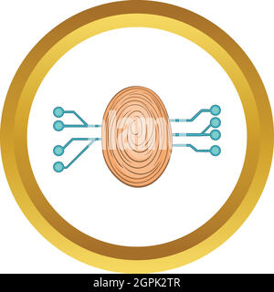 Fingerprint scanning vector icon Stock Vector