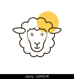 Sheep vector flat icon. Animal head sign Stock Vector