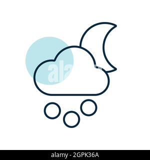 Moon cloud snow grain vector icon. Weather sign Stock Vector