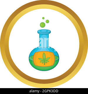 Test tube with marijuana leaf vector icon Stock Vector