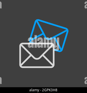 Mail vector icon isolated on the white Stock Vector