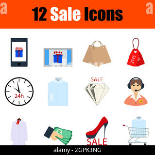 Sale Icon Set Stock Vector