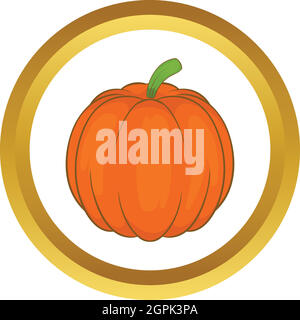 Autumn pumpkin vegetable vector icon Stock Vector