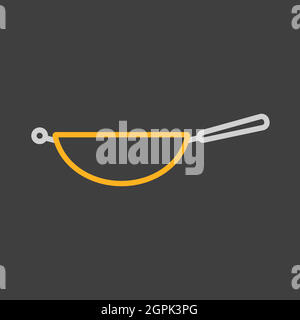 Wok frying pan vector icon. Kitchen appliance Stock Vector