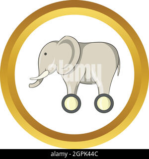 Toy elephant on wheels vector icon Stock Vector