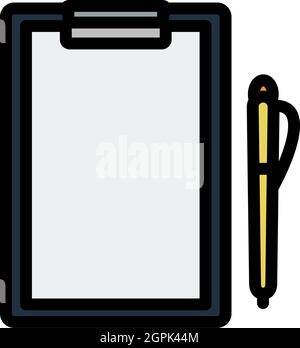 Icon Of Tablet And Pen Stock Vector