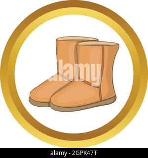 Winter ugg boots vector icon Stock Vector