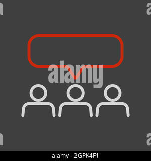 Crowd of people with text bubbles vector icon Stock Vector