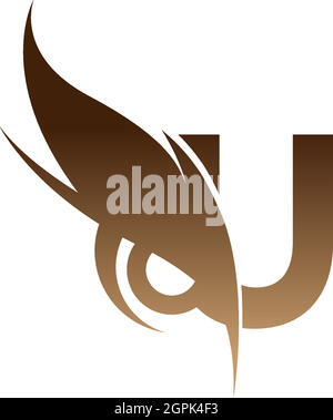 Letter U logo icon combined with owl eyes icon design vector Stock Vector