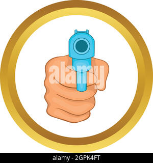 Hand pointing with the gun vector icon Stock Vector