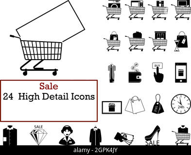 Sale Icon Set Stock Vector