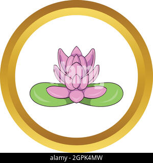 Pink lotus flower vector icon Stock Vector