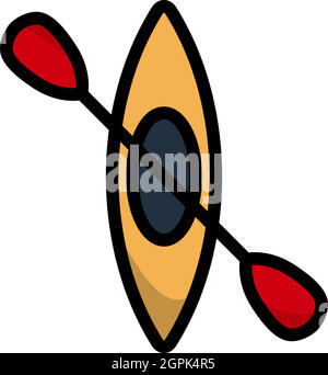 Icon Of Kayak And Paddle Stock Vector