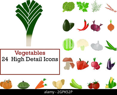 Vegetables Icon Set Stock Vector