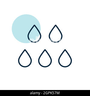 Drop water vector isolated flat icon. Weather sign Stock Vector