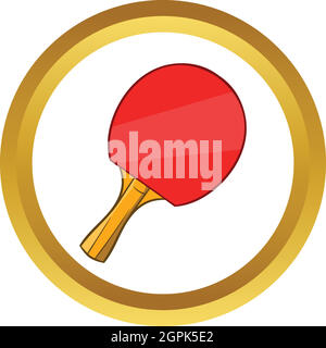 Table tennis racket vector icon, cartoon style Stock Vector