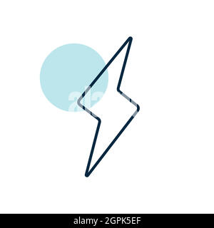 Lightning vector isolated flat icon. Weather sign Stock Vector