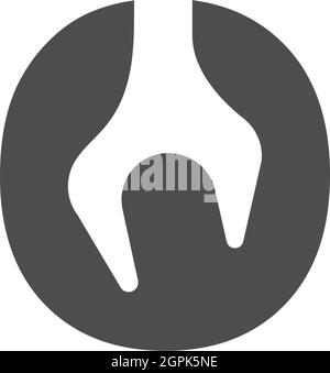 Letter O logo icon with wrench design vector Stock Vector