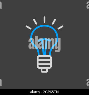 Idea, Lightbulb vector icon isolated on the white Stock Vector