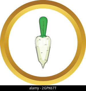 Daikon vegetable vector icon Stock Vector