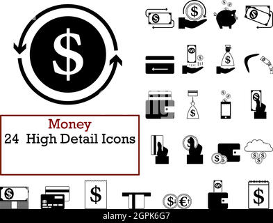 Money Icon Set Stock Vector
