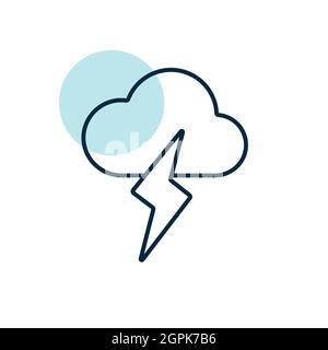Cloud with lightning vector icon. Weather sign Stock Vector