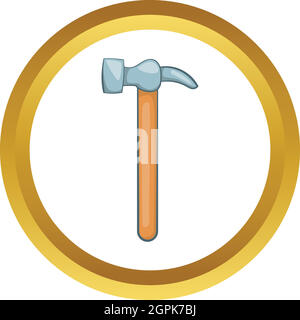 Carpenter hammer vector icon Stock Vector