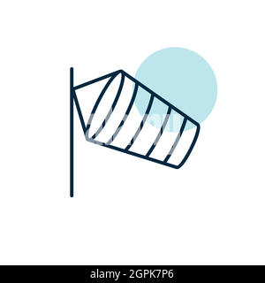 Windsocks hanging airport vector icon. Weather sign Stock Vector