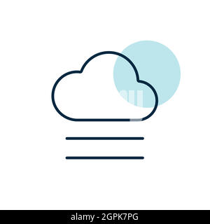 Fog and cloud vector flat icon. Weather sign Stock Vector
