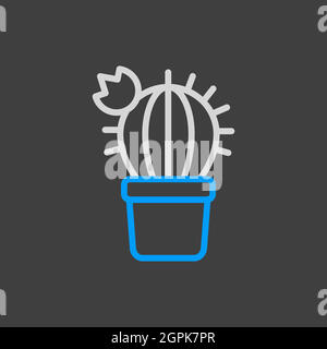 Cactus vector icon isolated on the white Stock Vector