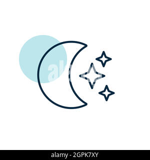 Moon and star vector icon. Weather sign Stock Vector