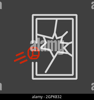 Broken store vector flat icon. Protest, strike Stock Vector