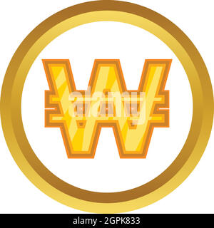 Korean won vector icon Stock Vector