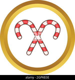 Candy canes for Christmas vector icon Stock Vector