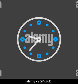 Clock vector icon isolated on the white Stock Vector