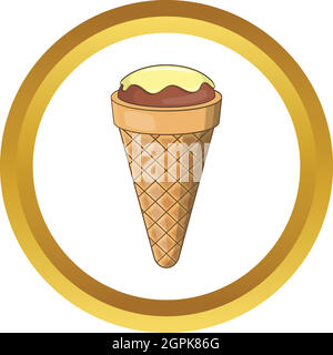 Pistachio ice cream vector icon Stock Vector