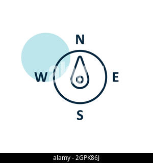 Compass wind rose vector icon. Direction north Stock Vector