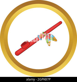 Indian peace pipe vector icon Stock Vector