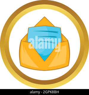 Letter in envelope icon cartoon Royalty Free Vector Image